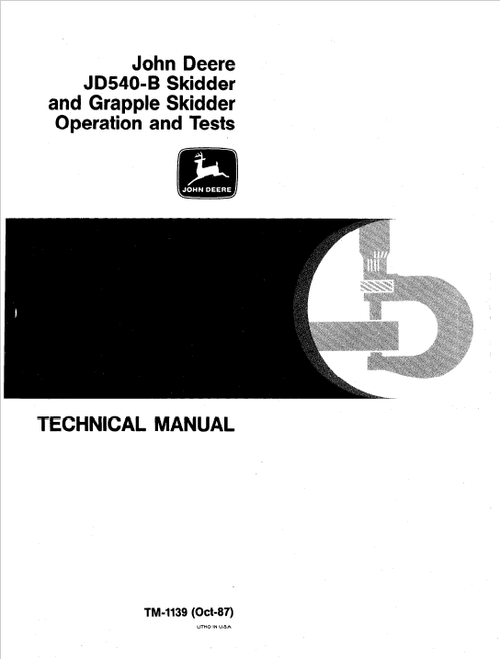 Pdf TM1139 John Deere 540b Skidder & Grapple Repair Service Manual