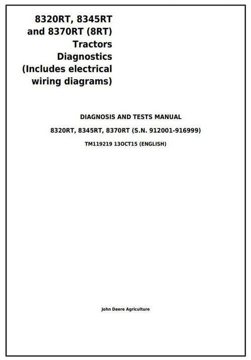 PDF TM119219 John Deere 8320RT 8345RT 8370RT 8RT Tractor Diagnosis and Test Service Manual