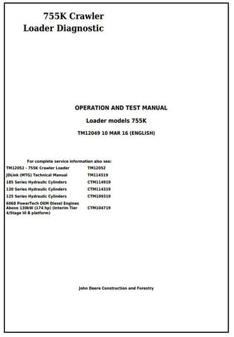 PDF TM12049 John Deere 755K Crawler Loader Diagnostic and Test Service Manual