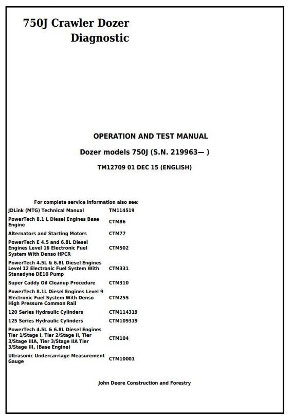 PDF TM12709 John Deere 750J Crawler Dozer Diagnostic and Test Service Manual