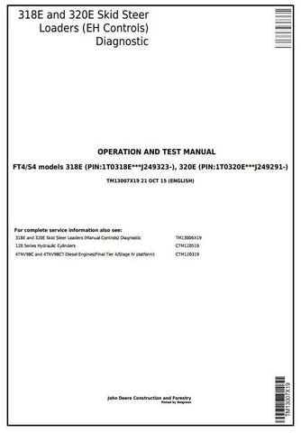 PDF TM13007X19 John Deere 318E 320E Skid Steer Loader EH Controls Diagnostic & Test Service Manual