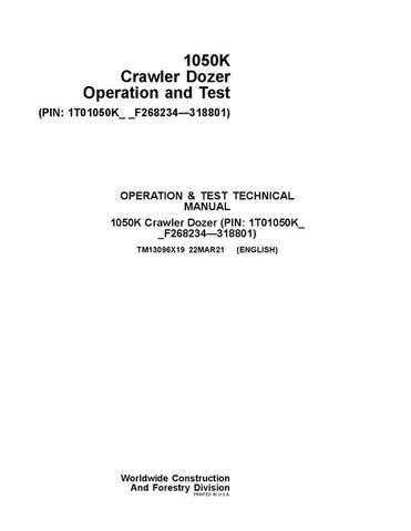 PDF TM13096X19 John Deere 1050K Crawler Diagnostic & Test Service Manual