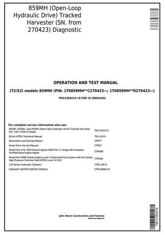 PDF TM13183X19 John Deere 859MH Harvester Diagnostic and Test Service Manual