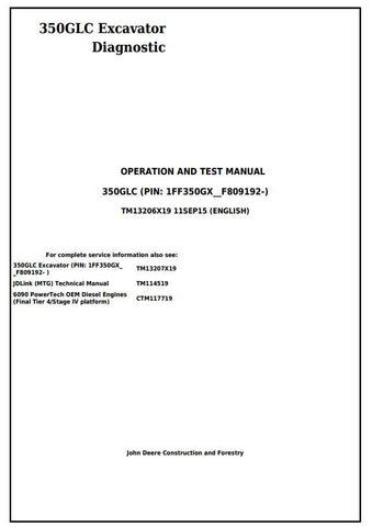 Pdf TM13206X19 John Deere 350GLC Excavator Diagnostic and Test Service Manual