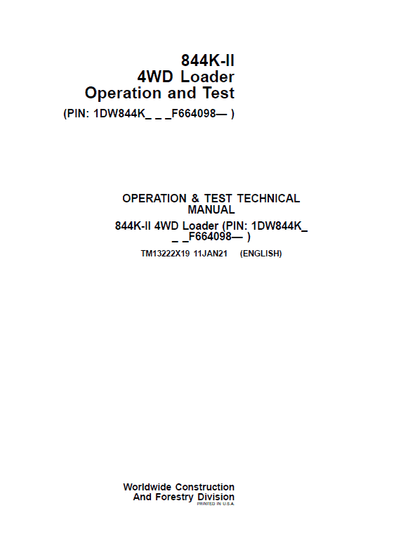 PDF TM13222X19 John Deere 4WD 844K Series II Wheel Loader Diagnostic & Test Service Manual