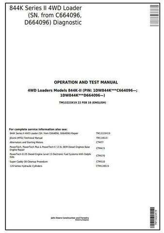 PDF TM13223X19 John Deere 4WD 844K Series II Wheel Loader Diagnostic & Test Service Manual