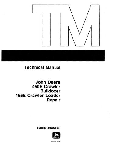 Pdf TM1330RE John Deere 450E 455E Crawler Loader Bulldozer Repair Service Manual