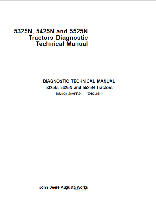 Pdf TM2188 John Deere 5325N, 5425N, 5525N Tractor Repair Service Manual
