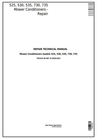 Pdf TM2324 John Deere 525, 530, 535, 730, 735 Mower Conditioner Repair Service Manual