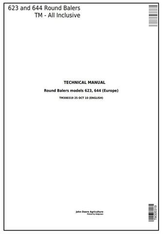 Pdf TM300319 John Deere 623 644 Hay and Forage Round Balers Repair Service Manual