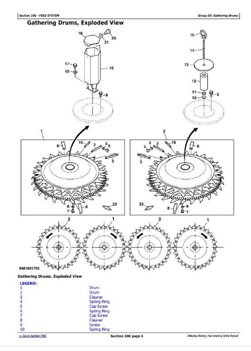 Pdf TM405519 John Deere 460plus Hay and Forage Rotary Harvesting Units Repair Service Manual