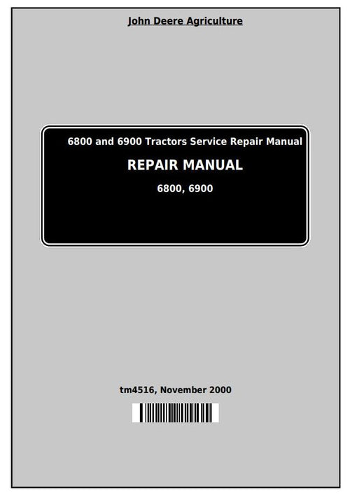Pdf TM4516 John Deere 6800 Tractor Repair Service Manual