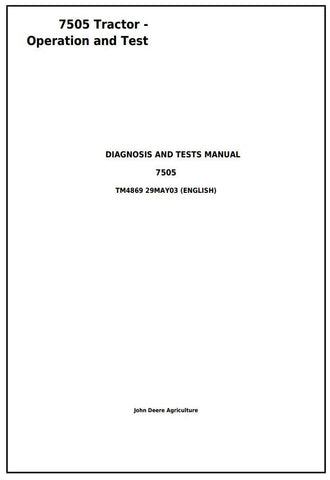 Pdf TM4869 John Deere 7505 Tractor Diagnosis and Test Service Manual