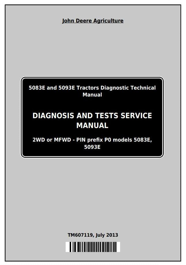 Pdf TM607119 John Deere 5083E 5093E Tractor Diagnostic and Test Service Manual