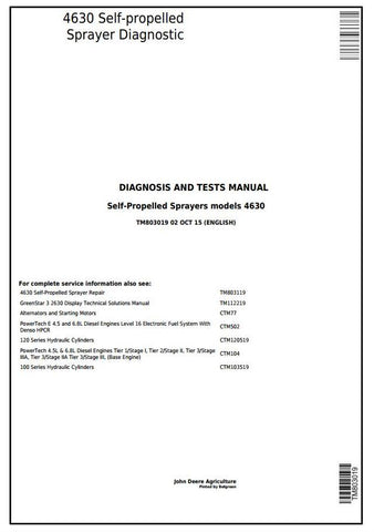 Pdf TM803119 John Deere 4630 Self-Propelled Sprayer Repair Service Manual