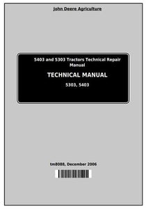 Pdf TM8088 John Deere 5303 and 5403 India Tractor Diagnostic and Test Service Manual