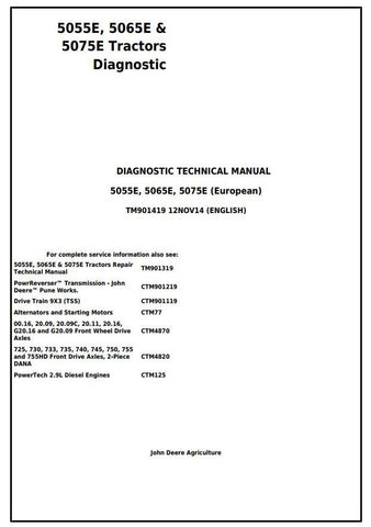 Pdf TM901419 John Deere 5055E 5065E 5075E European Tractor Diagnosis and Test Service Manual