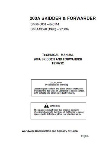 Pdf Timberjack 225, 230, 240 Skidder Forwarder Service Repair Manual