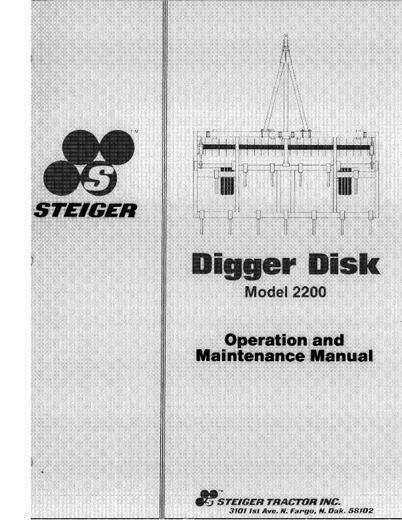 Operator’s Manual-Case IH Tractor Steiger 2200 Digger Disk 37-114R1