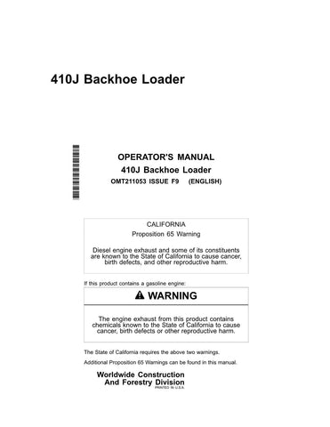 410J John Deere Backhoe Loader Operator Manual OMT211053