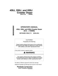 650J John Deere Crawler Dozer Operator Manual - OMT204685