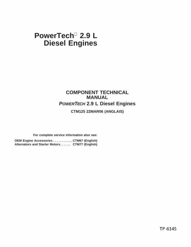 Pdf CTM125 John Deere PowerTech 2.9l Engine Repair Service Manual