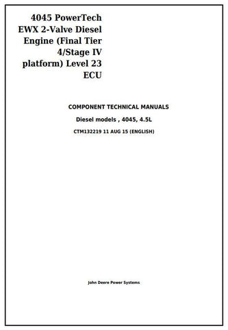 Pdf CTM132219 John Deere PowerTech 4045 EWX Diesel Engine Repair Service Manual