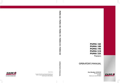 Operator’s Manual-Case IH Tractor PUMA 165, 180, 195, 210, 225 47372727