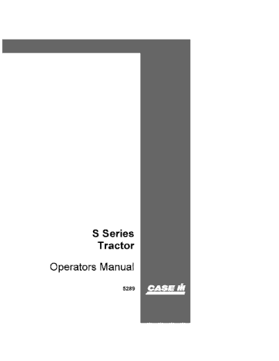 Case IH Tractor S Series Operator’s Manual 5289