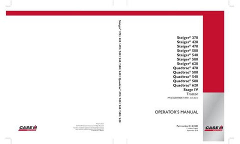 Operator’s Manual Case IH Tractor Steiger 370,420,470,500,540,580,620 Quadtrac 470,500,540,580,620 Stage IV 51461883