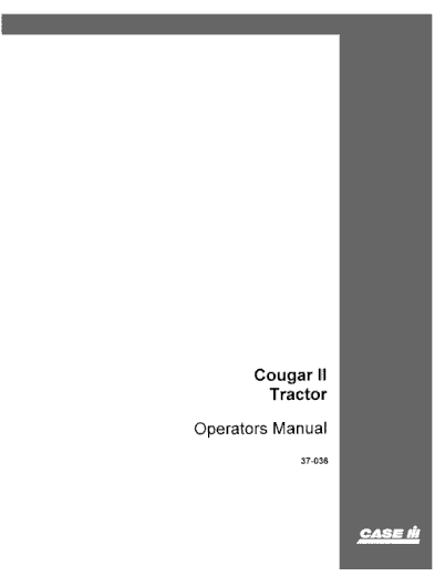 Case IH Tractor Steiger Cougar II Operator’s Manual 37-036