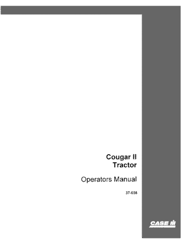 Case IH Tractor Steiger Cougar II Operator’s Manual 37-036