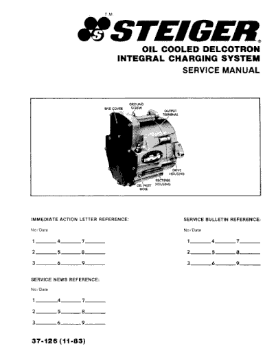 Case IH Tractor Steiger Integral Charging System Operator’s Manual 37-126