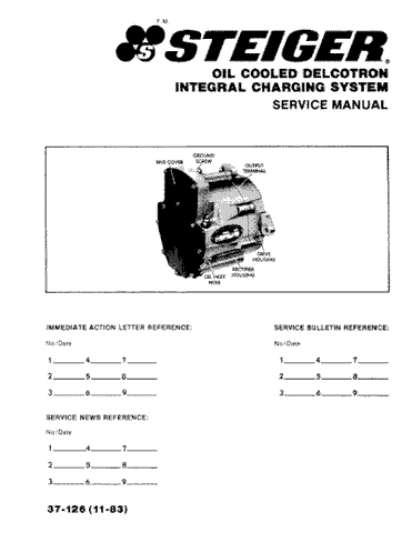 Case IH Tractor Steiger Integral Charging System Operator’s Manual 37-126