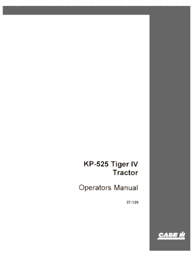 Case IH Tractor Steiger KP Series Series IV Operator’s Manual 37-129