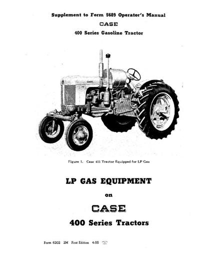 Case IH Tractor Supplement To 5689, Gasoline -400 Series Operator’s Manual 6202