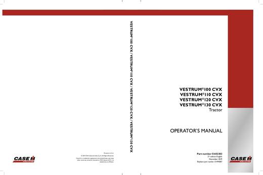 Case IH Tractor VERSUM 100,110,120,130 CVX Operator’s Manual 51494087