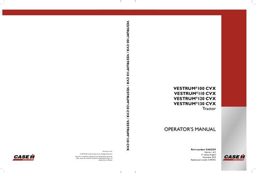 Case IH Tractor VERSUM 100,110,120,130 CVX Operator’s Manual 