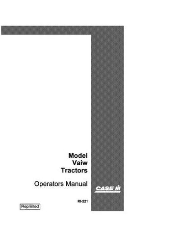 Case IH Tractor Vaiw Operator’s Manual RI-221