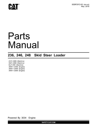 Parts Catalog Manual 5SZ - Caterpillar 246 SKID STEER LOADER Spare Download