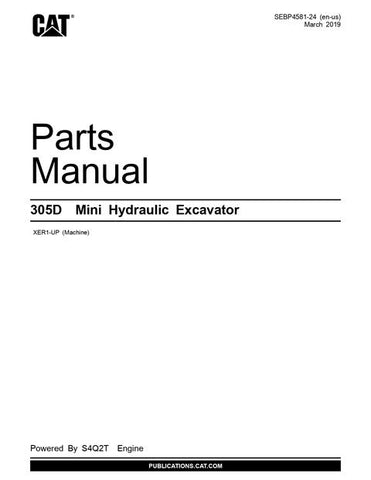 Parts Catalog Manual XER - Caterpillar 305D CR MINI HYD EXCAVATOR Spare Download