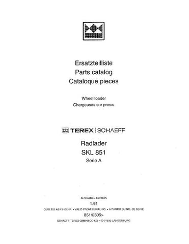 Parts Catalog Manual - 1991 Terex Schaeff SKL 851 Wheel Loader Download
