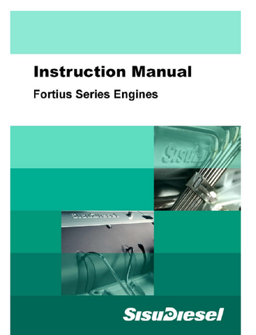 Instruction Book – MASSEY FERGUSON MF Engine SISU Tier 2 – Fortius Sr. 1857660Y DOWNLOAD