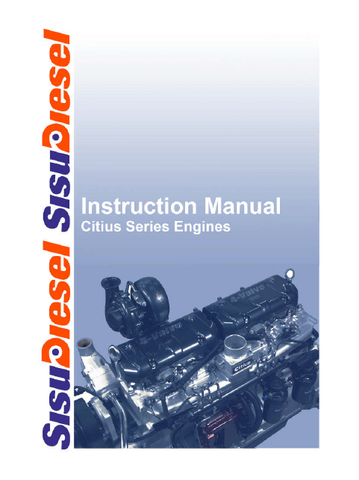 Instruction Book – MASSEY FERGUSON MF Engine SISU Tier 3 – Citius Ser. 1857660Z DOWNLOAD