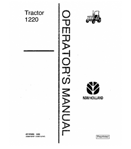 OPERATOR'S MANUAL - NEW HOLLAND 1220 TRACTOR WITH POWER STEERING DOWNLOAD