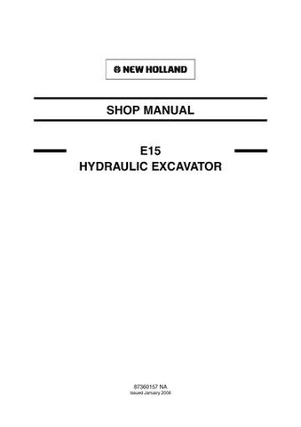 Service Manual - New Holland E15 HYDRAULIC EXCAVATOR 87360157