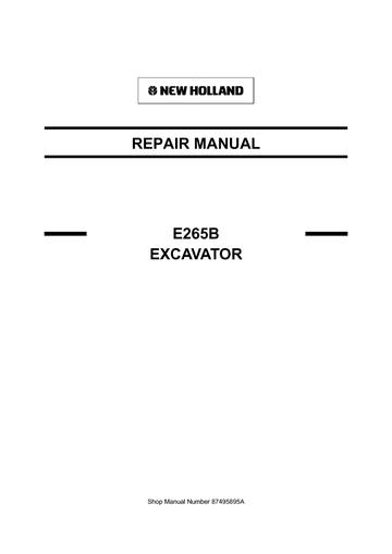 Service Manual - New Holland E265B Excavator 87495895A