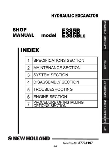 Service Manual - New Holland E385B, E385BLC Hydraulic Excavator 87731197