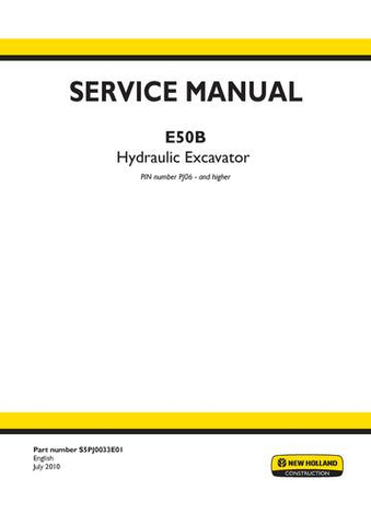 Service Manual - New Holland E50B Hydraulic Excavator S5PJ0033E01