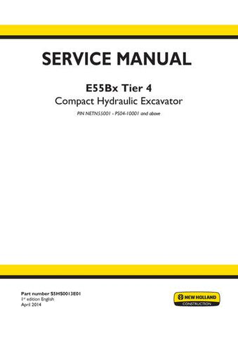 Service Manual - New Holland E55Bx Tier 3 Compact Hydraulic Excavator S5HS0013E01